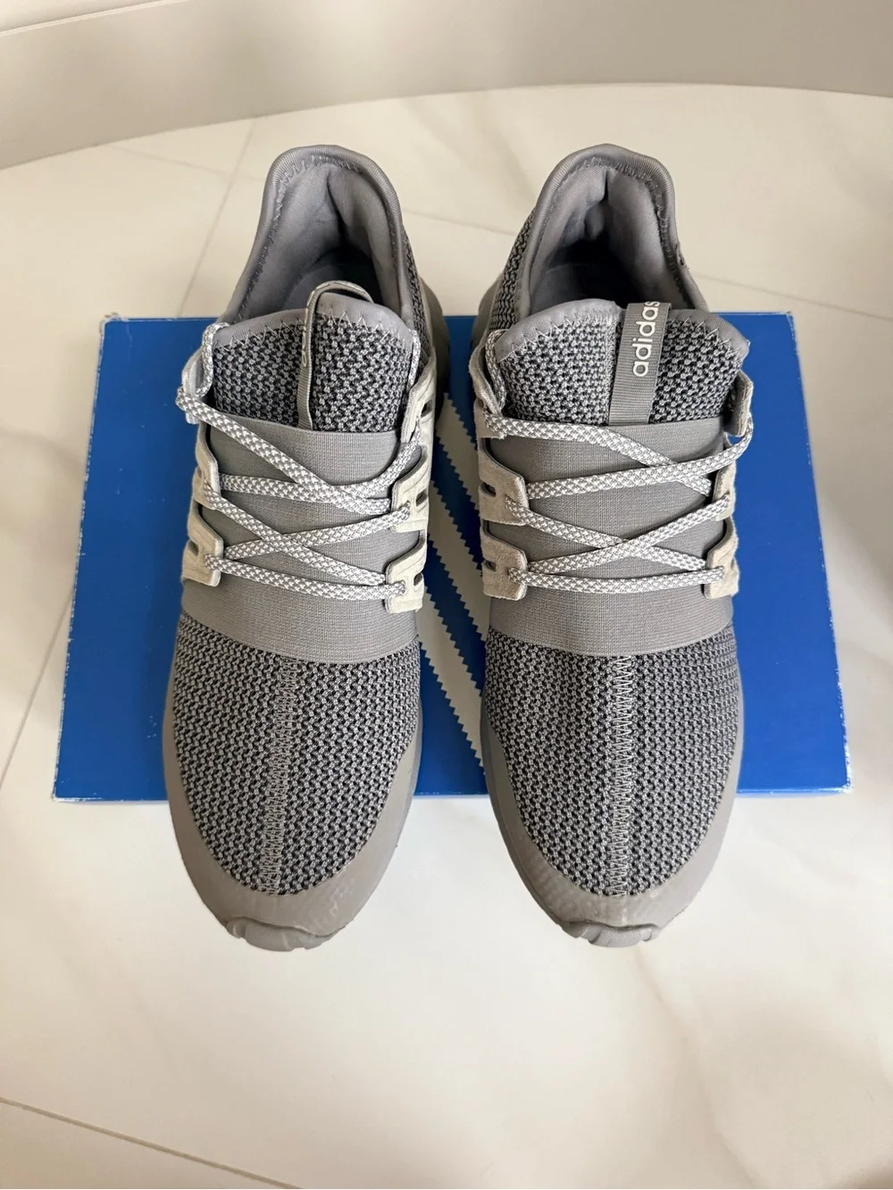 adidas Tubular Men's Light Gray Knit Slip-On Sneakers